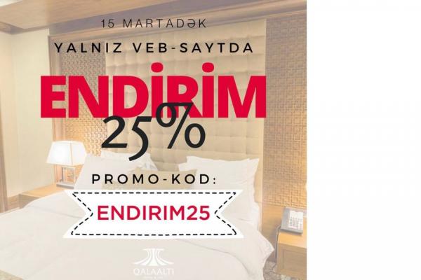 Qalaalti Hotel&SPA ilk dəfə 25% endirim elan edir!
